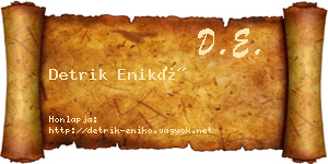Detrik Enikő névjegykártya