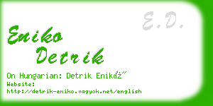 eniko detrik business card